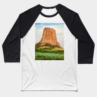 Devils Tower monument Baseball T-Shirt